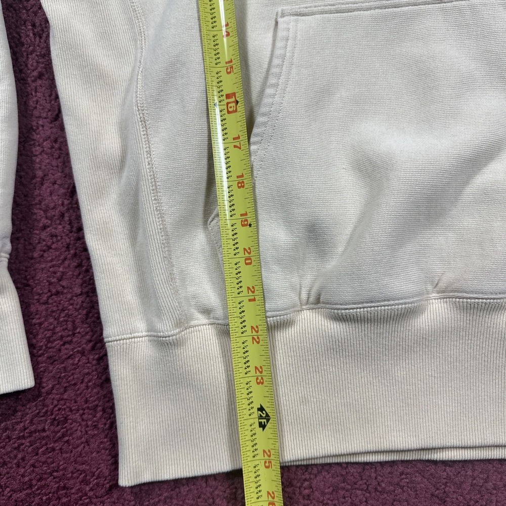 Champion Reverse Weave Hoodie Medium Logo Spell Out Cream - Picture 2 of 7